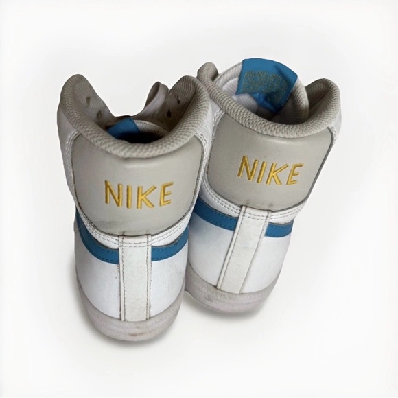 Nike Shoes - Nike White and Blue High-Top Blazers